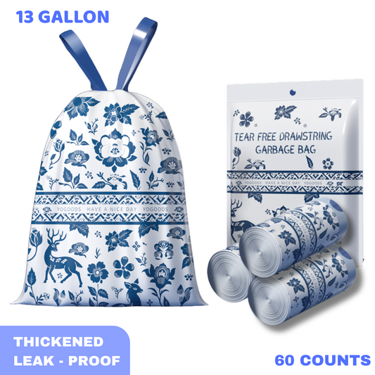 Tear Free Draw String Garbage Bag - 60 Counts