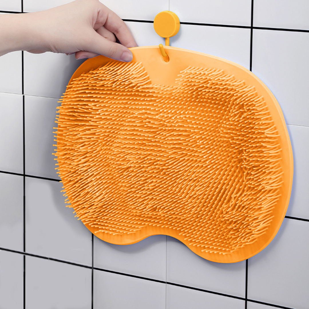 Silicone Shower Foot & Back Scrubber Mat with Suction