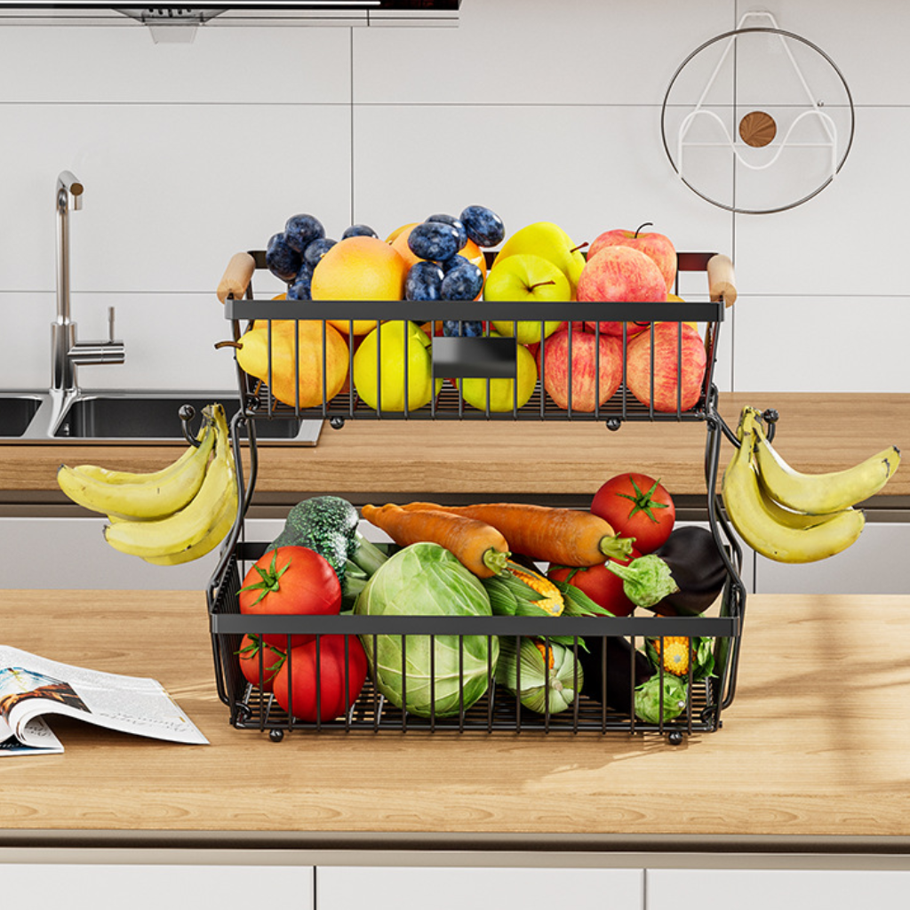 2-layer Detachable Metal Organizer Basket