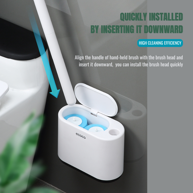 Wall Mounted Disposable Toilet Brush Set