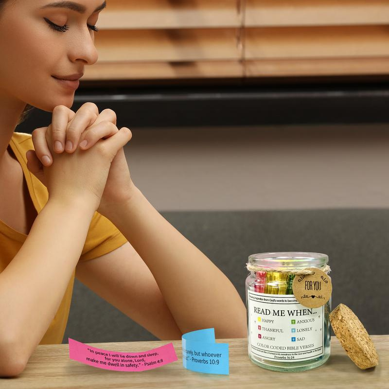 Religious Bible Verse Glass Jar Decoration