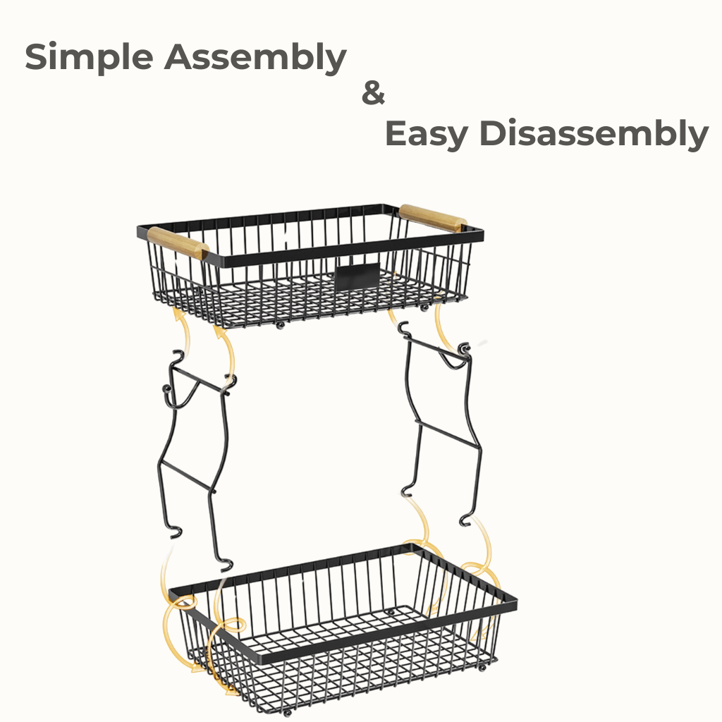 2-layer Detachable Metal Organizer Basket