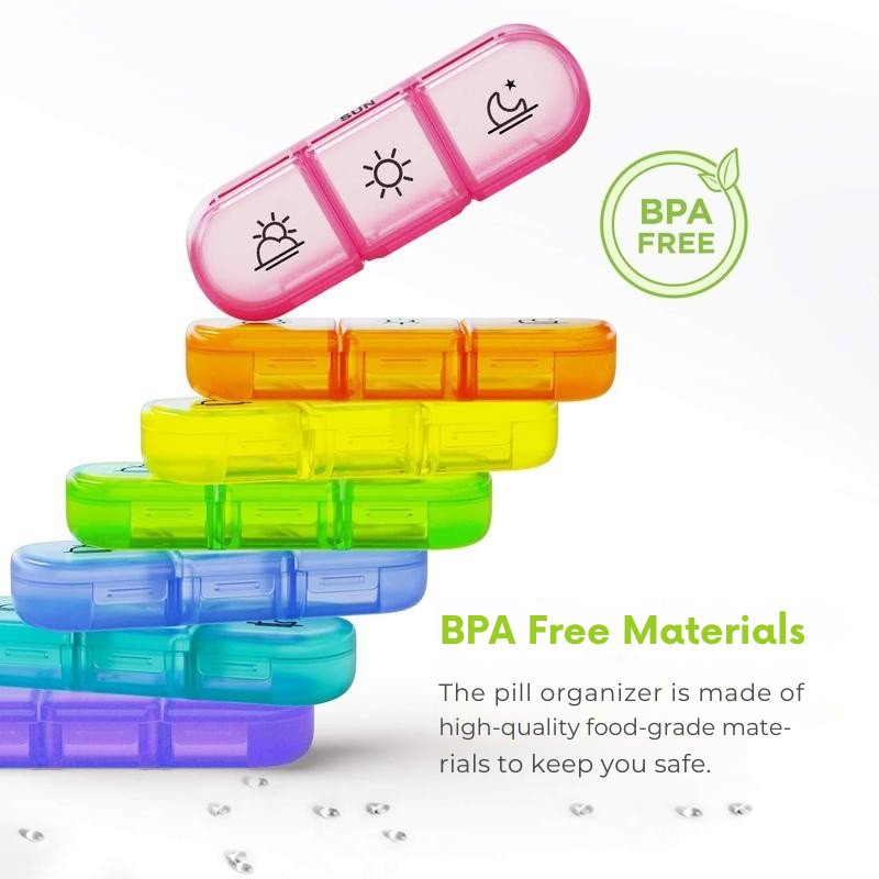 One-Slide Open Portable Travel Pill Organizer