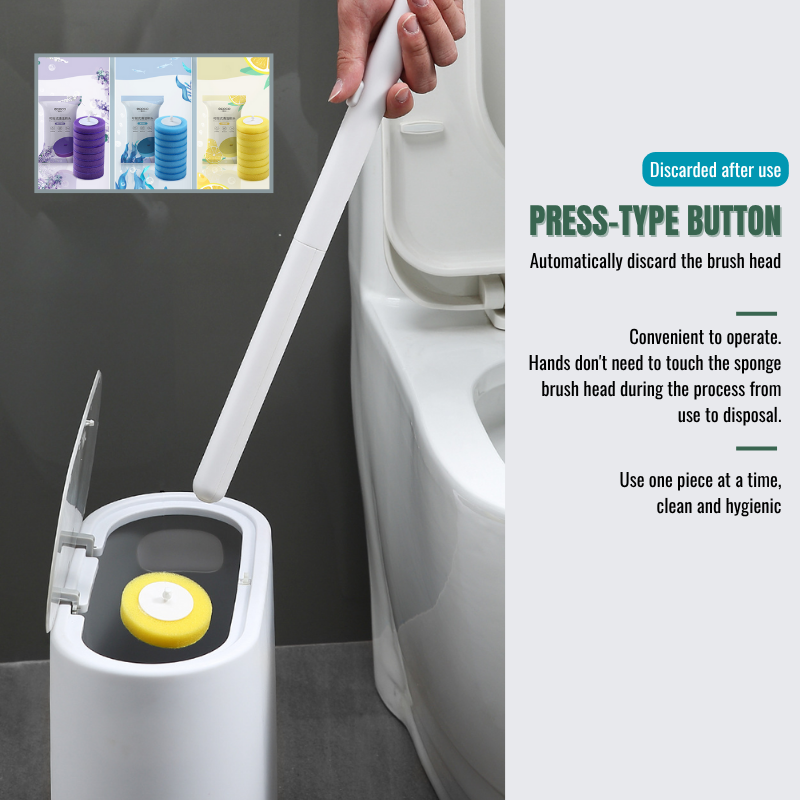 Wall Mounted Disposable Toilet Brush Set