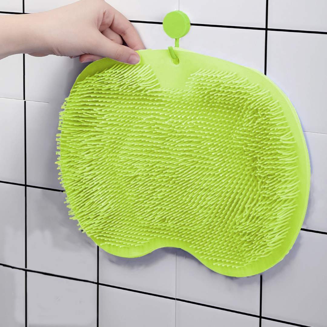 Silicone Shower Foot & Back Scrubber Mat with Suction