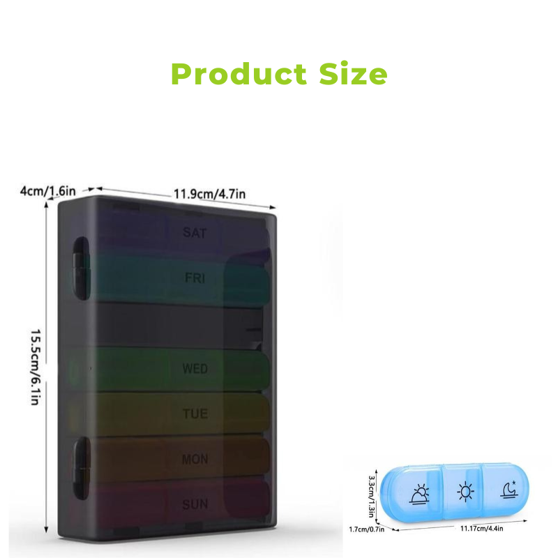 One-Slide Open Portable Travel Pill Organizer