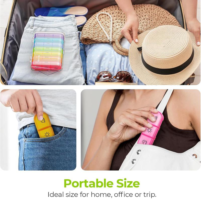 One-Slide Open Portable Travel Pill Organizer