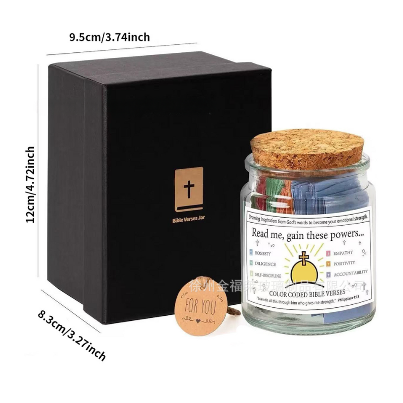 Religious Bible Verse Glass Jar Decoration