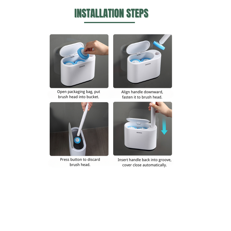 Wall Mounted Disposable Toilet Brush Set
