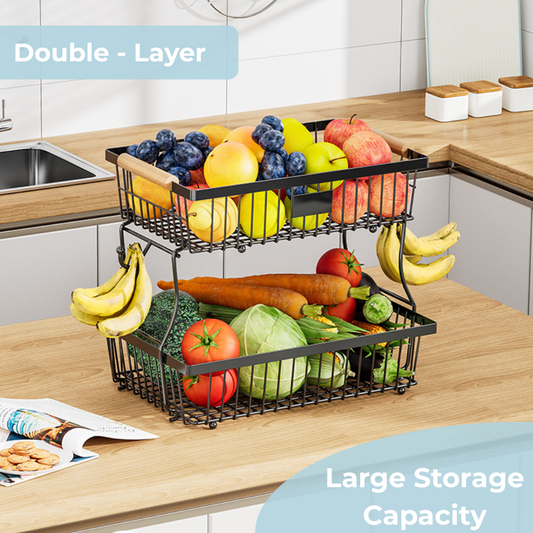 2-layer Detachable Metal Organizer Basket