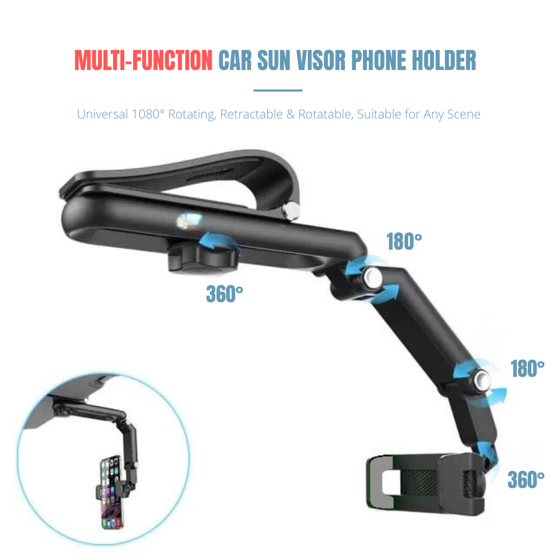 360° Retractable Sun Visor Car  Phone Holder