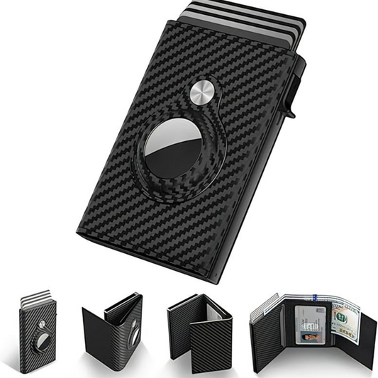 Carbon Fibre Slim Wallet with ID Window & AirTag Slot