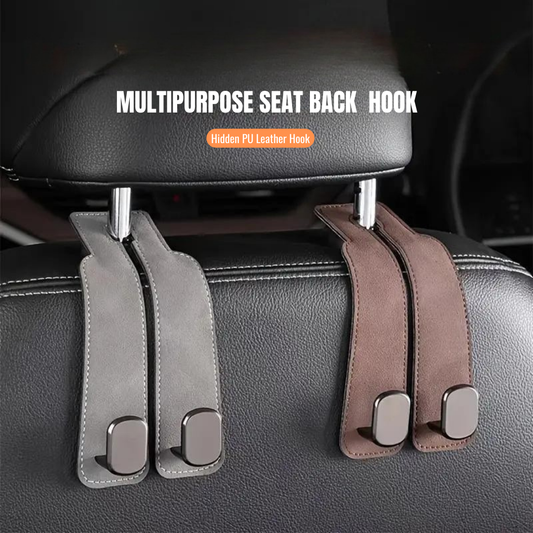 Leather Car Seat Back Organizer Hook