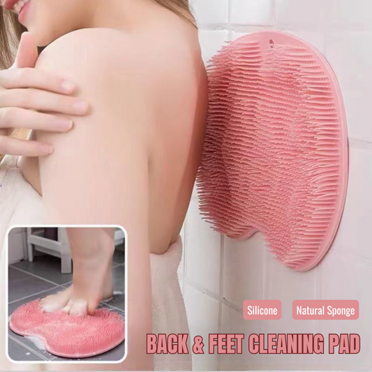 Silicone Shower Foot & Back Scrubber Mat with Suction