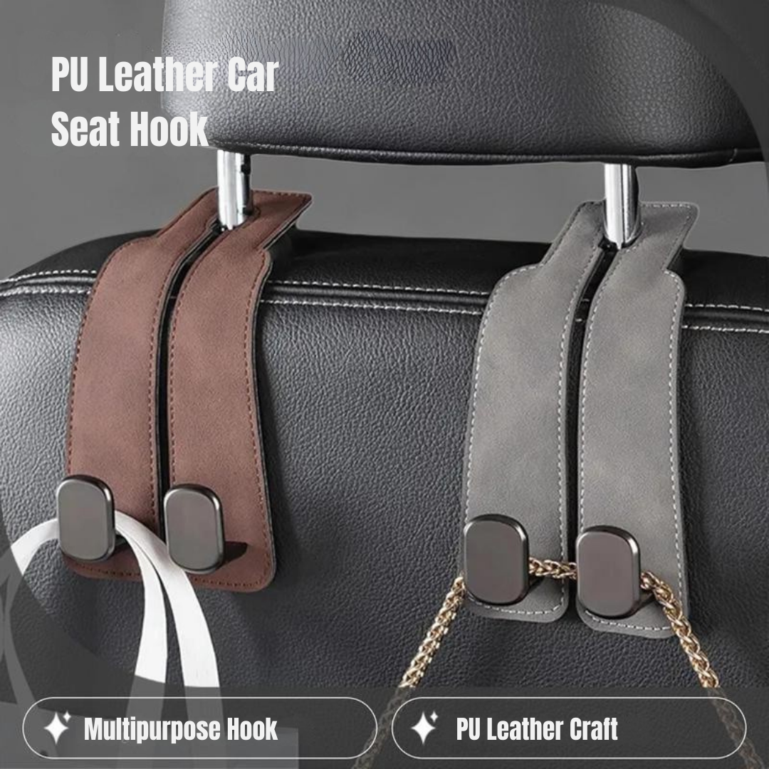 Leather Car Seat Back Organizer Hook