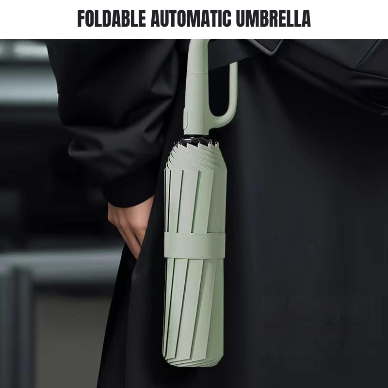 60-Rib Double Layer Reinforced Foldable Automatic Umbrella