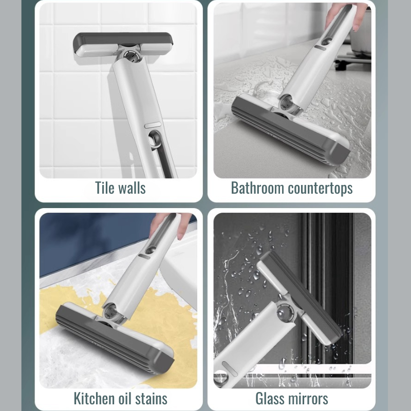 Rotatable Handheld Mini Sponge Mop, Hand-Free Washing