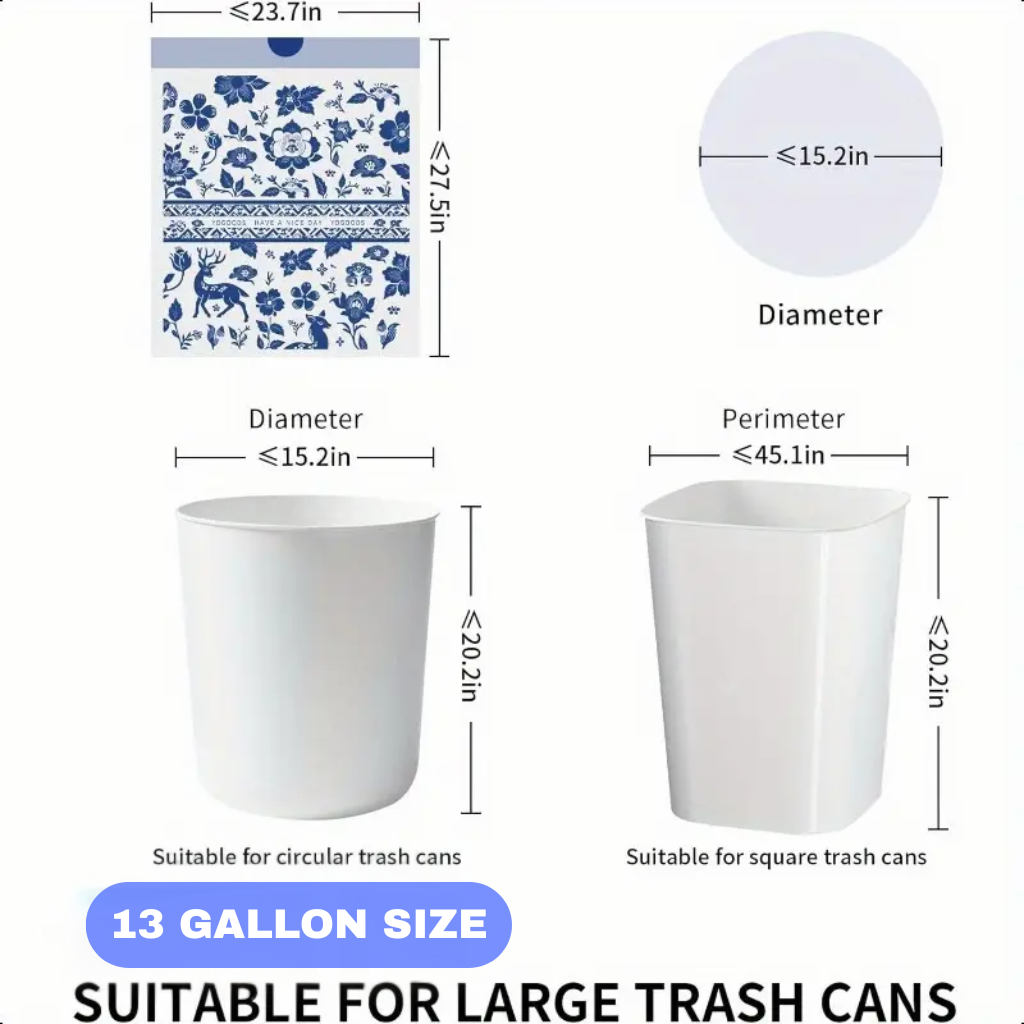 Tear Free Draw String Garbage Bag - 60 Counts