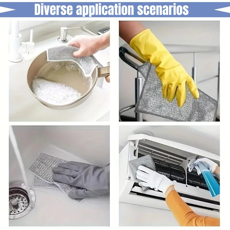 Multipurpose Non-Scratch Steel Wool Dishwashing Rags - 10 Counts