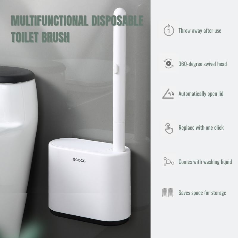 Wall Mounted Disposable Toilet Brush Set