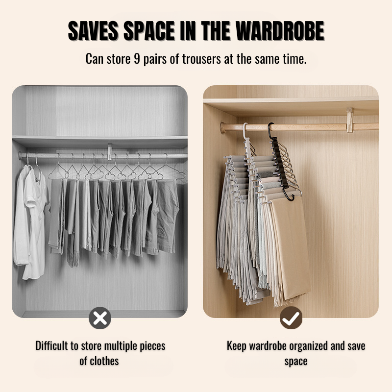 9 Layers Space Saving Pants/Clothes Hangers