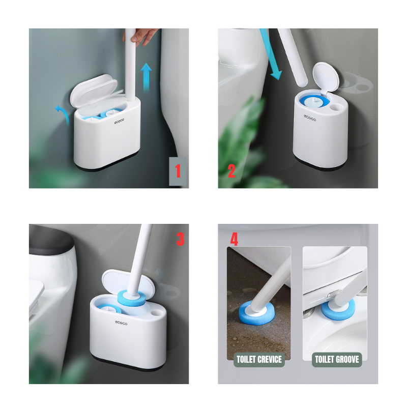 Wall Mounted Disposable Toilet Brush Set