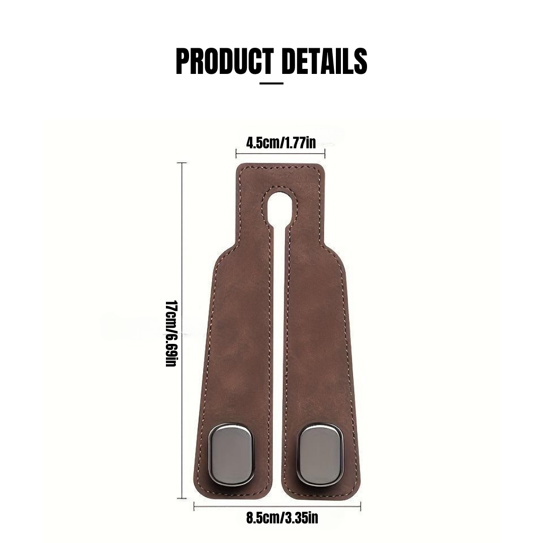 Leather Car Seat Back Organizer Hook