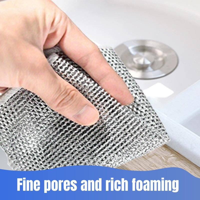 Multipurpose Non-Scratch Steel Wool Dishwashing Rags - 10 Counts