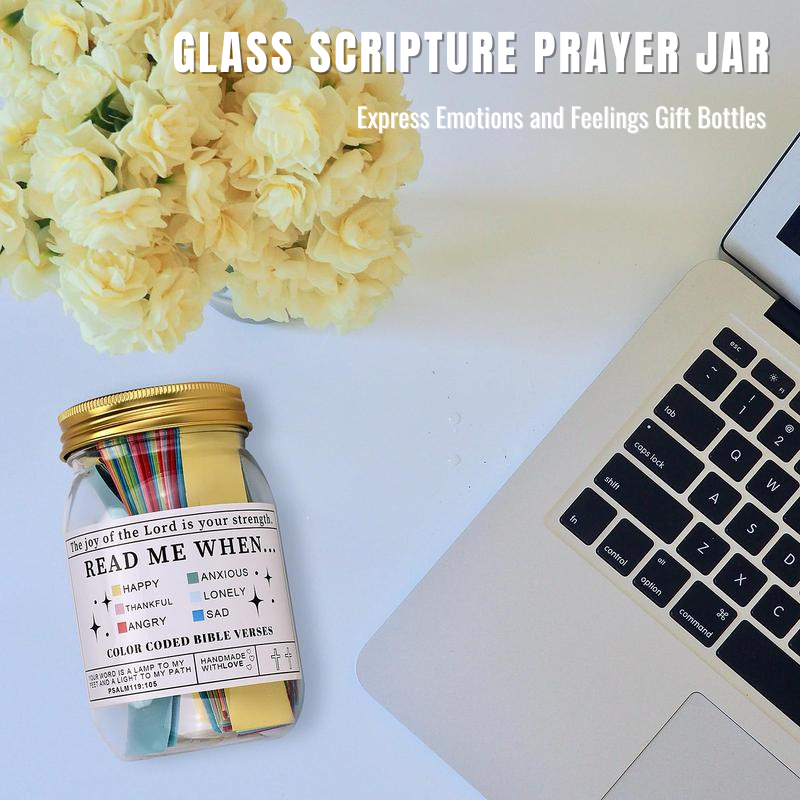 Religious Bible Verse Glass Jar Decoration