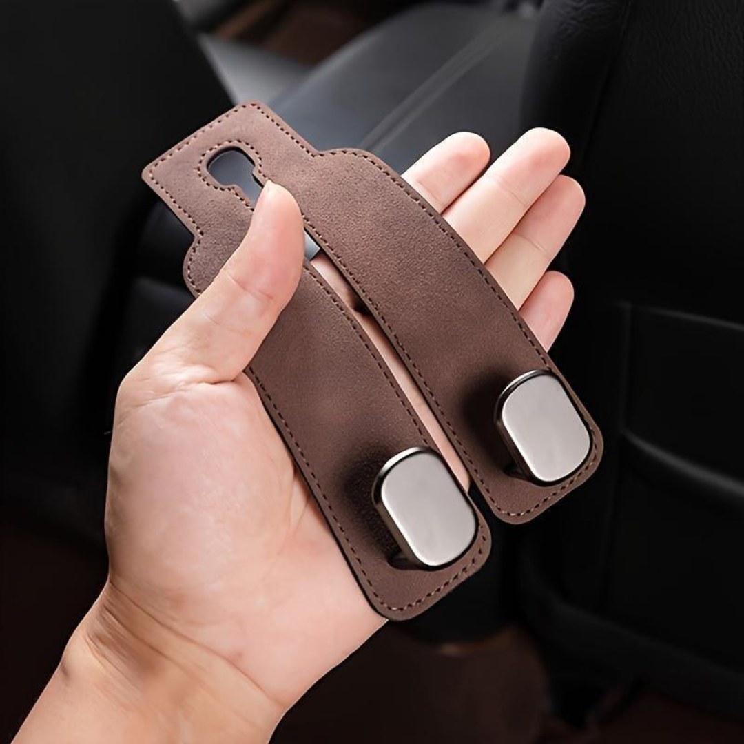 Leather Car Seat Back Organizer Hook