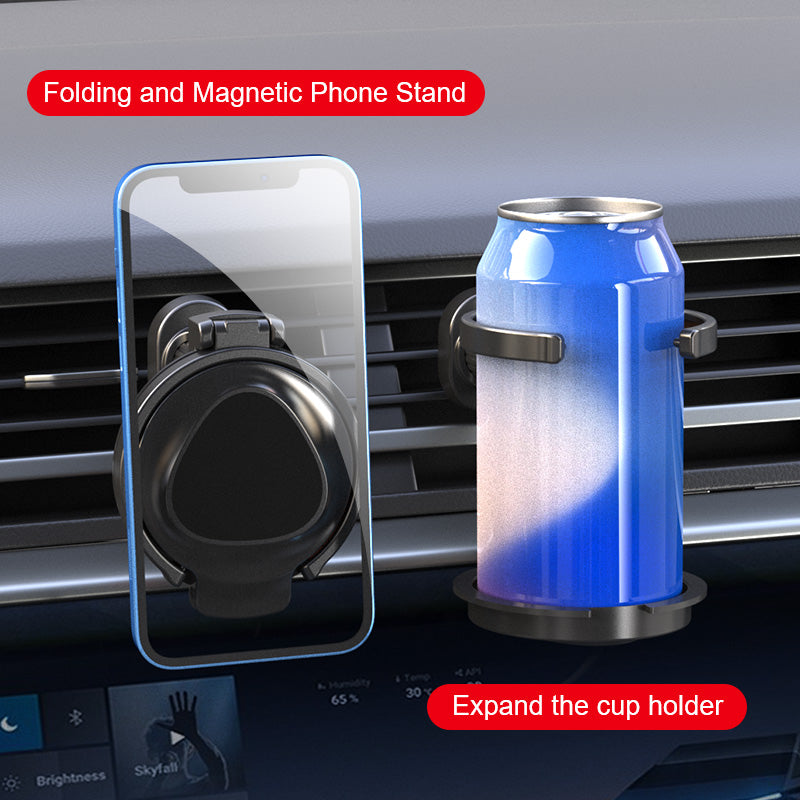 2-in-1 Magnetic Car Phone & Cup Holder