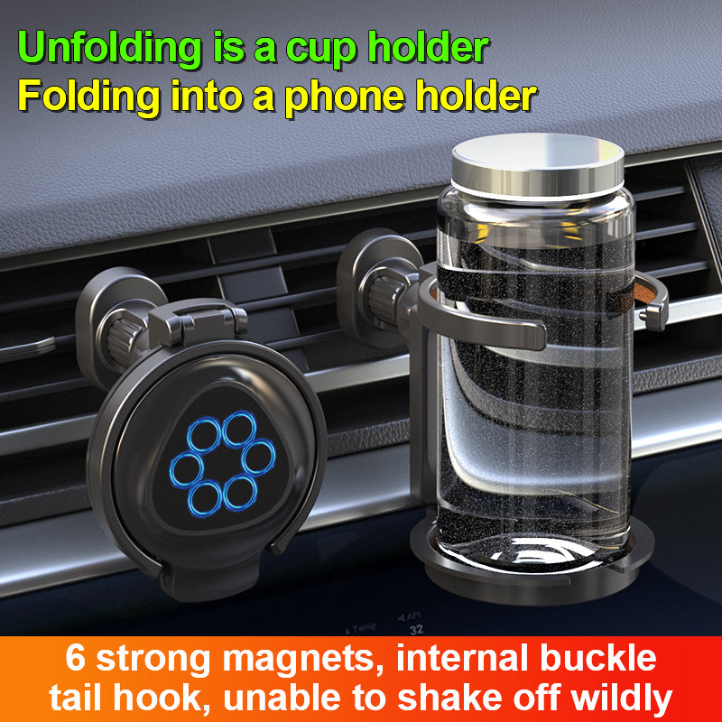 2-in-1 Magnetic Car Phone & Cup Holder
