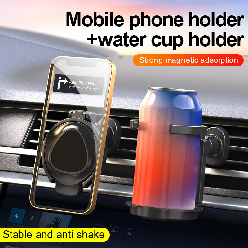 2-in-1 Magnetic Car Phone & Cup Holder