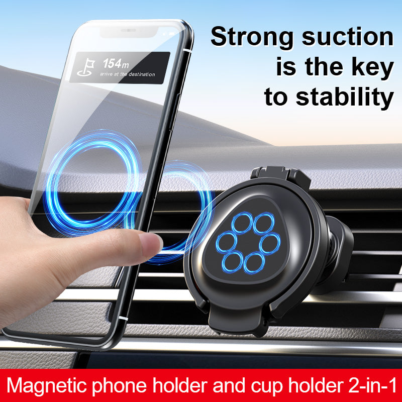 2-in-1 Magnetic Car Phone & Cup Holder
