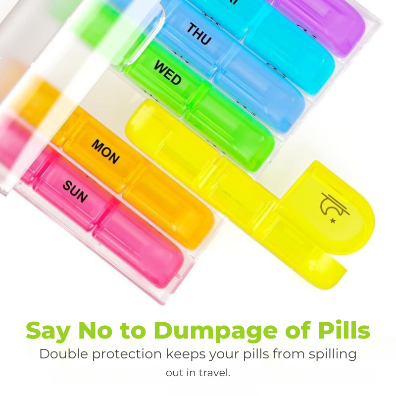 One-Slide Open Portable Travel Pill Organizer