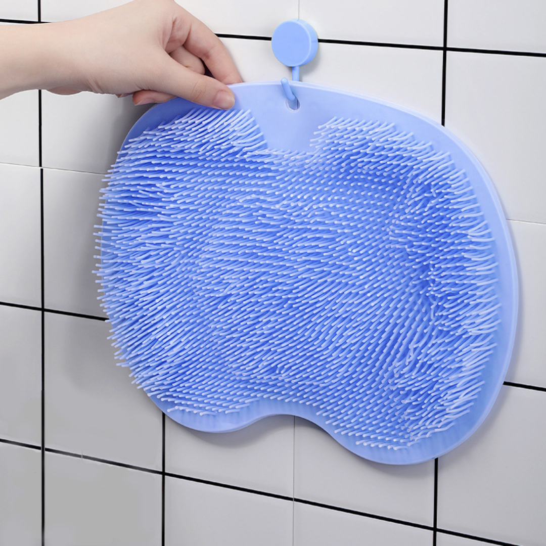 Silicone Shower Foot & Back Scrubber Mat with Suction