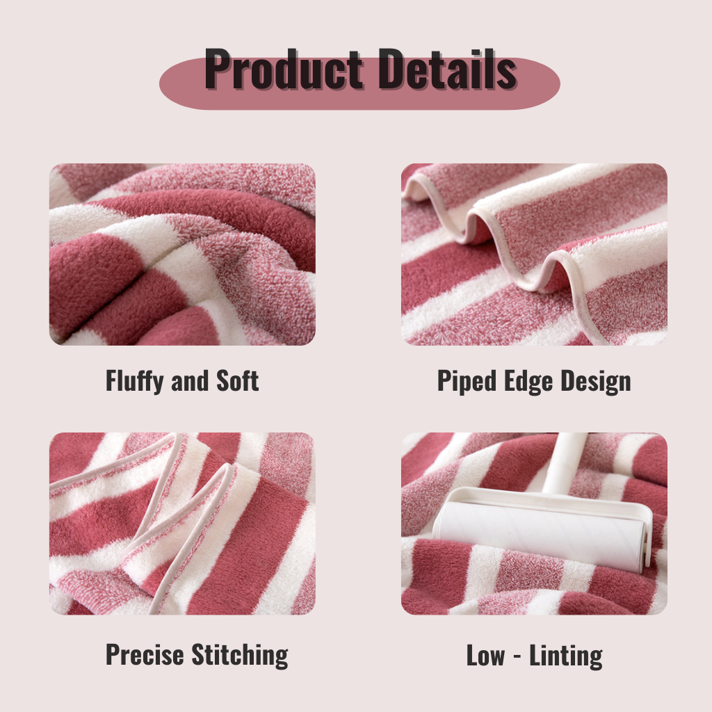 8 pcs Striped Pattern Bath Towel Set