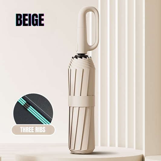 60-Rib Double Layer Reinforced Foldable Automatic Umbrella