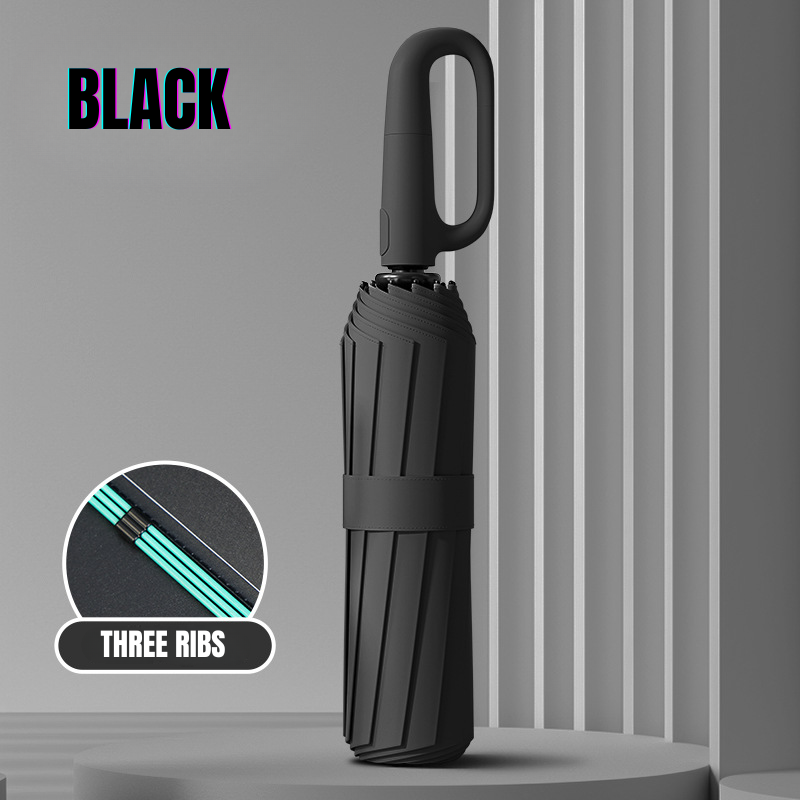 60-Rib Double Layer Reinforced Foldable Automatic Umbrella