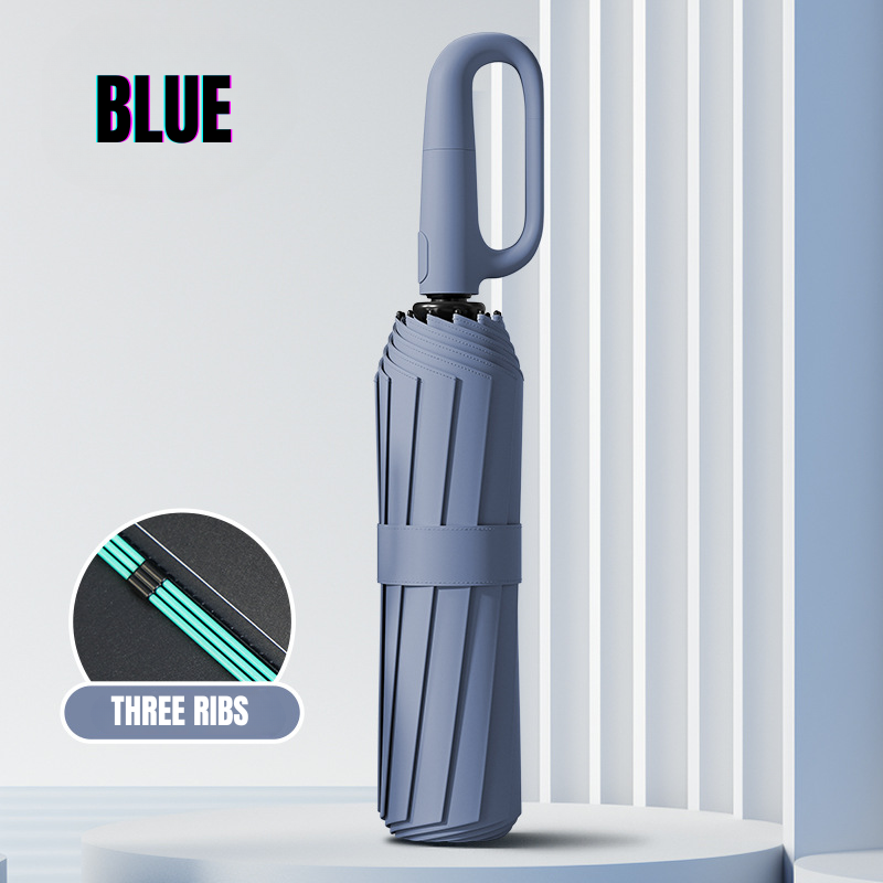 60-Rib Double Layer Reinforced Foldable Automatic Umbrella