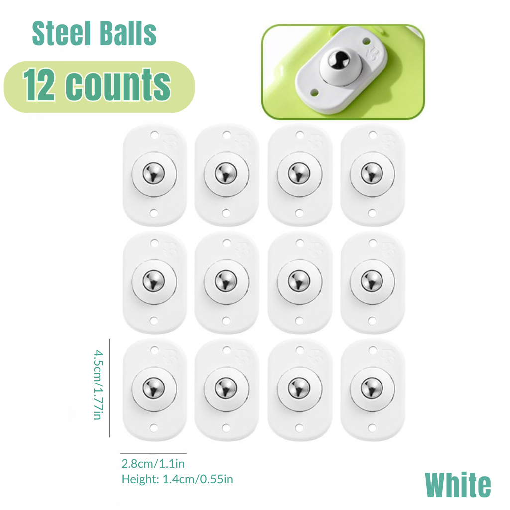 Self Adhesive Caster Wheels - 12 counts