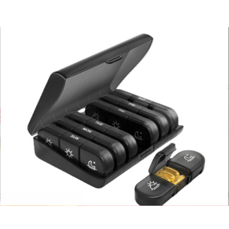One-Slide Open Portable Travel Pill Organizer