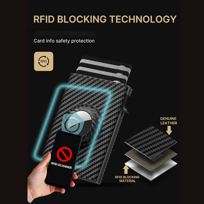 Carbon Fibre Slim Wallet with ID Window & AirTag Slot