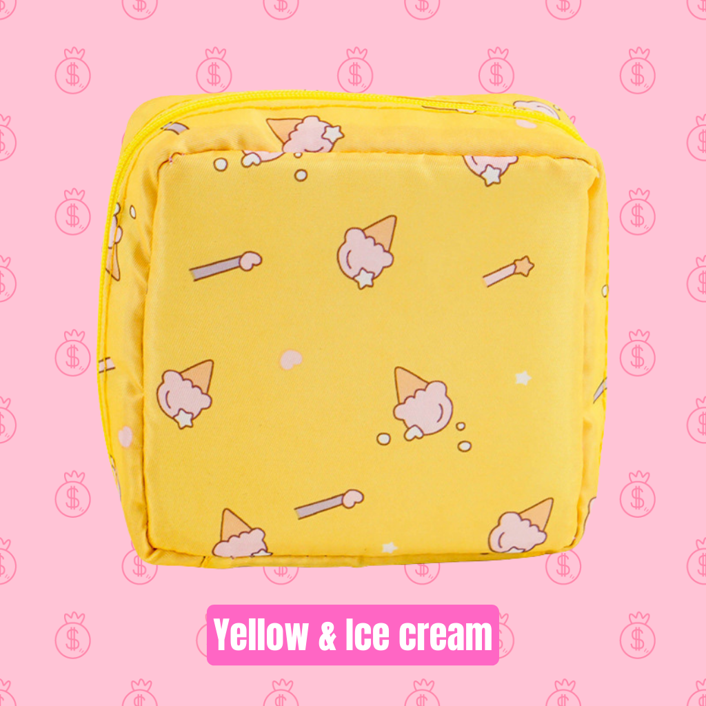 Pattern Sanitary Napkin Zipper Storage Bag