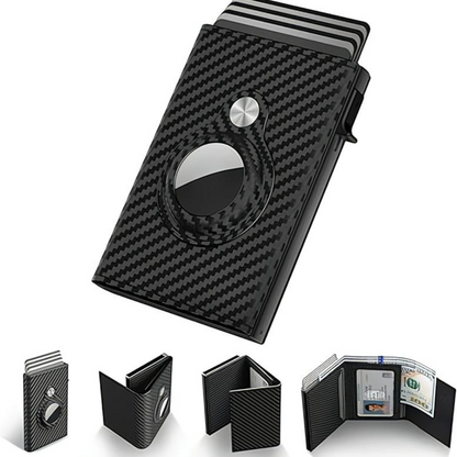Carbon Fibre Slim Wallet with ID Window & AirTag Slot