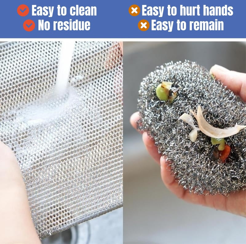Multipurpose Non-Scratch Steel Wool Dishwashing Rags - 10 Counts