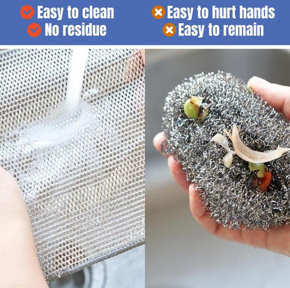 Multipurpose Non-Scratch Steel Wool Dishwashing Rags - 10 Counts