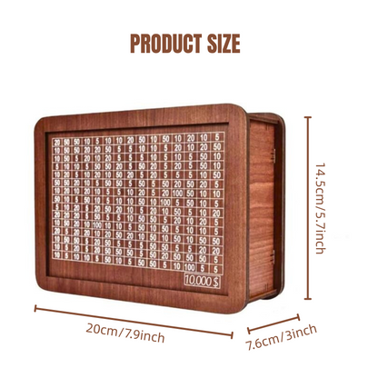 Wooden Cash Saving Challenge Box with 13 Stickers