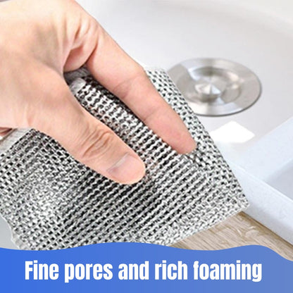 Multipurpose Non-Scratch Steel Wool Dishwashing Rags - 10 Counts