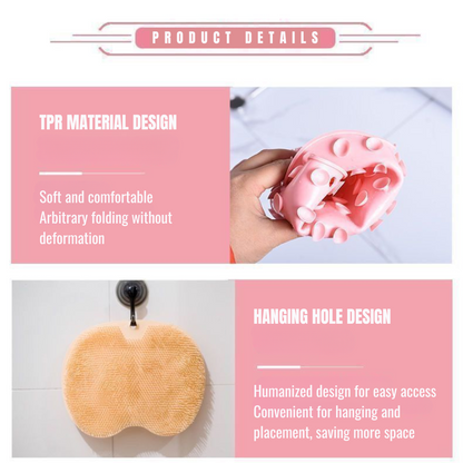 Silicone Shower Foot & Back Scrubber Mat with Suction